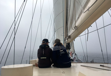 Traveling friends onboard S/Y Helena of Sail Training Association